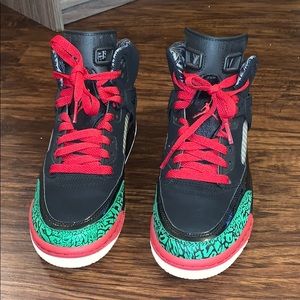 Green black and red Jordan